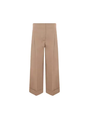 Abba Twill Wide-Leg Trousers