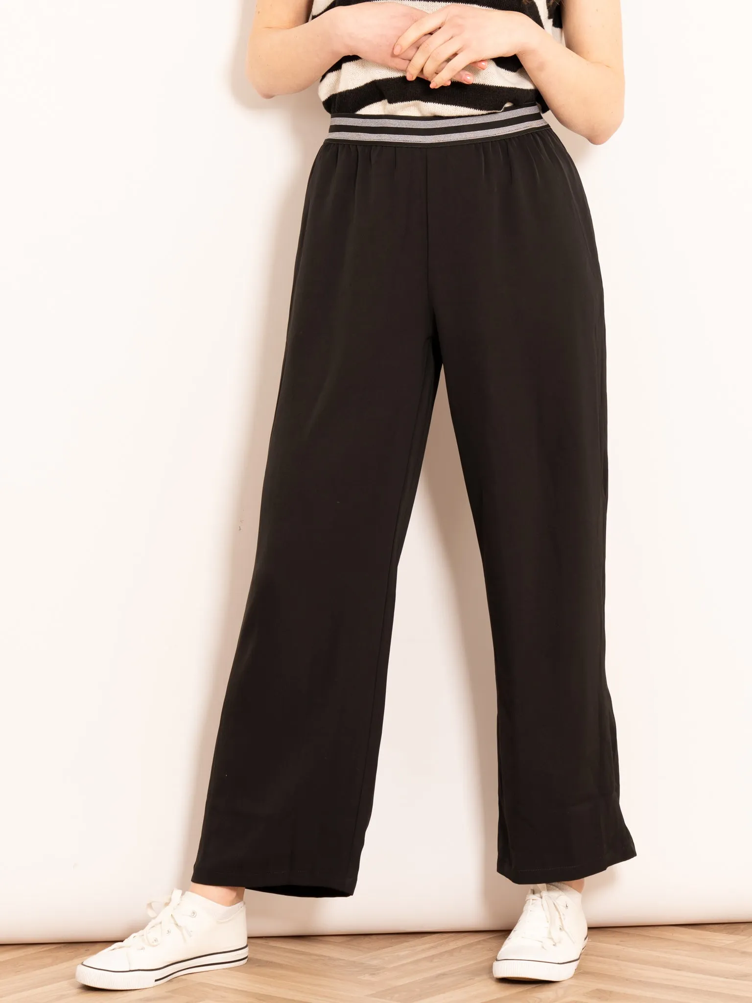 Amber Wide Leg Trousers - Black