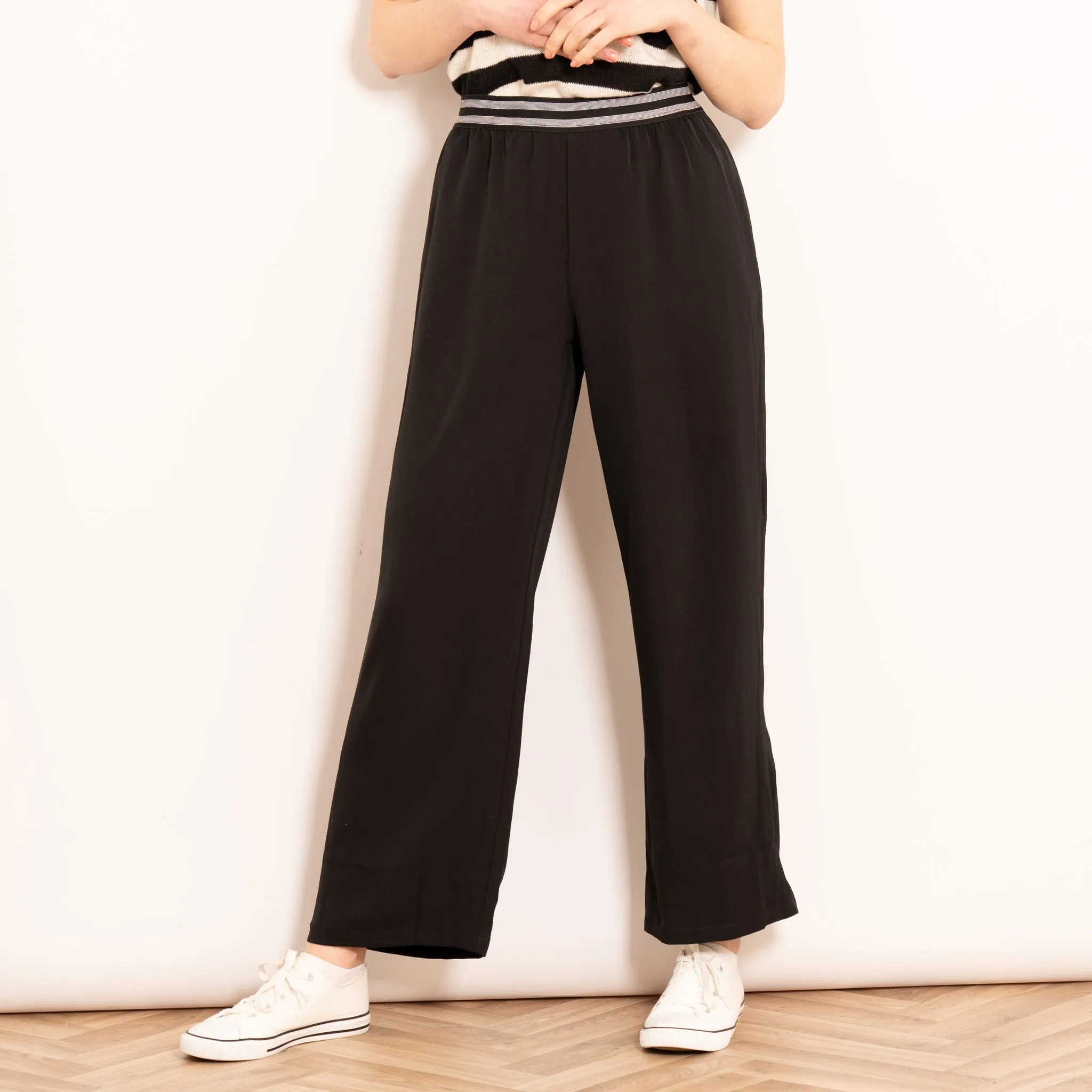 Amber Wide Leg Trousers - Black