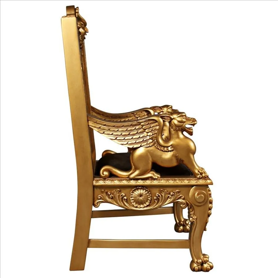 Anglo Saxon King Alfred the Great Golden Throne Chair