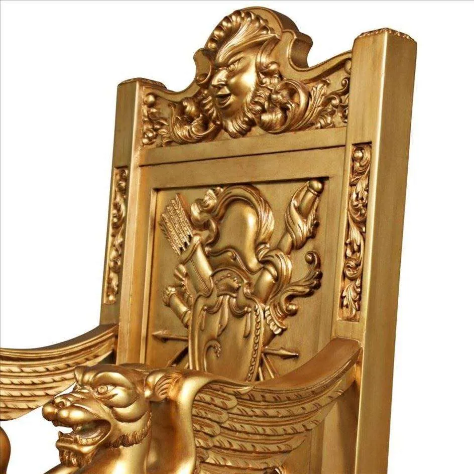 Anglo Saxon King Alfred the Great Golden Throne Chair