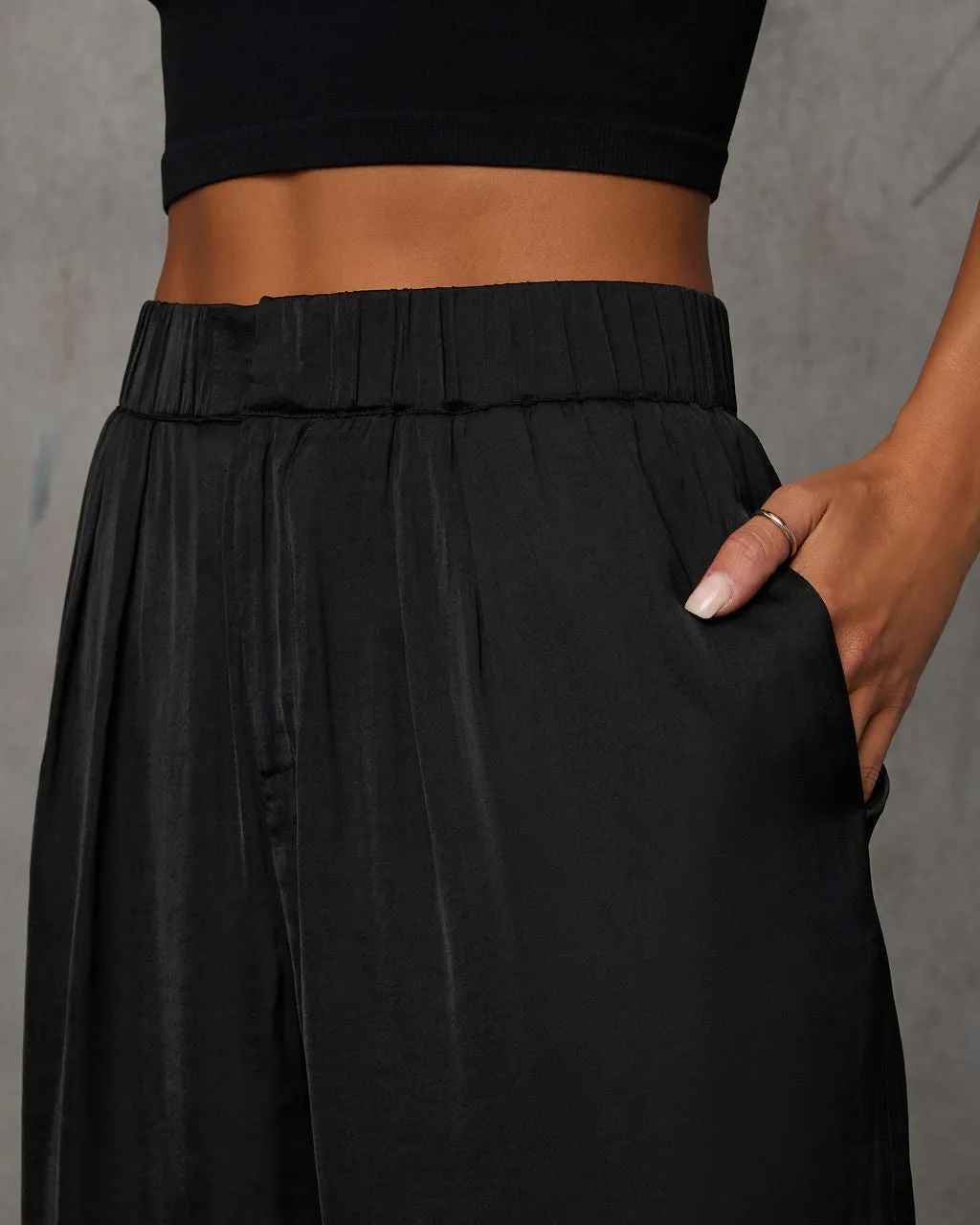 Annaline Wide Leg Satin Trouser