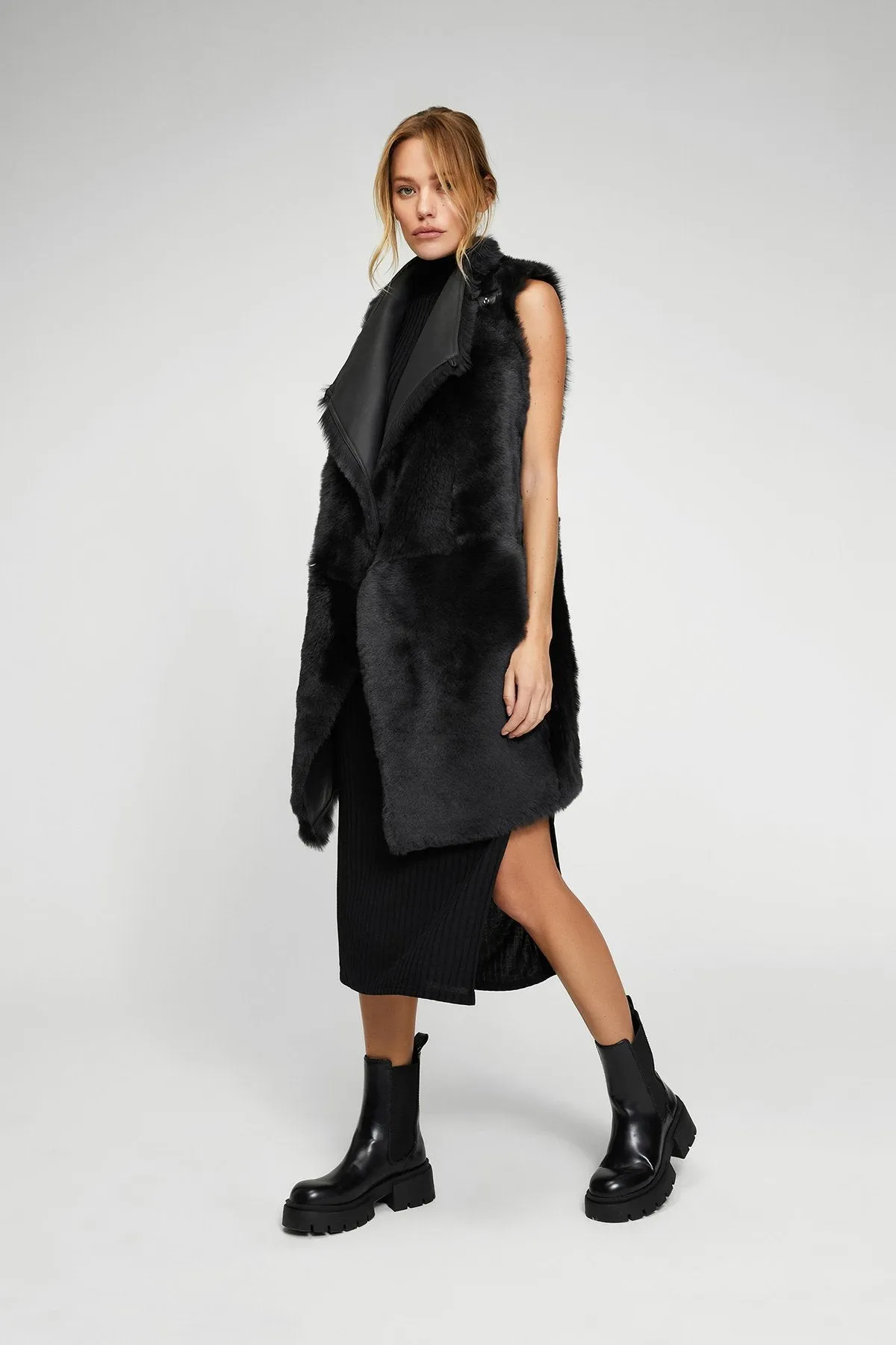 Anthracite Shearling Vest