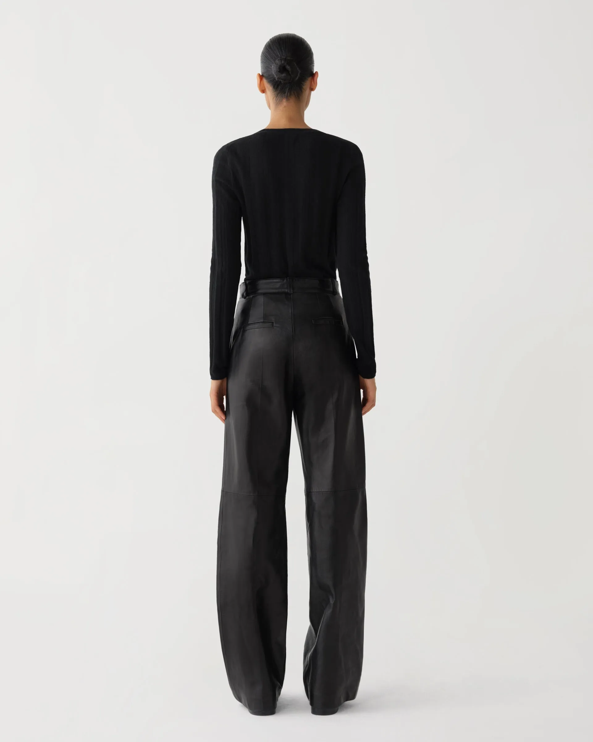 Audrey Trousers in Leather, Black