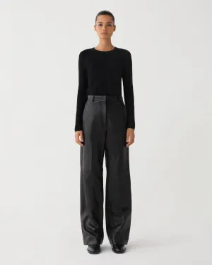 Audrey Trousers in Leather, Black