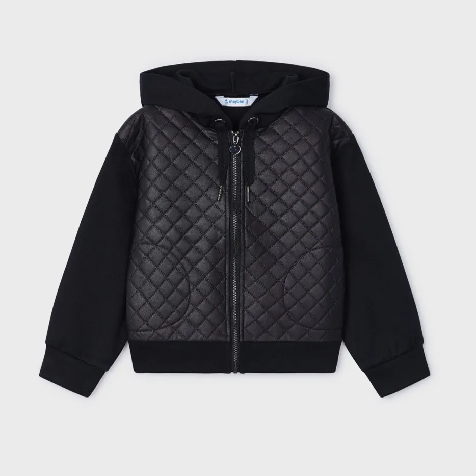 Black Quilted Zip Up