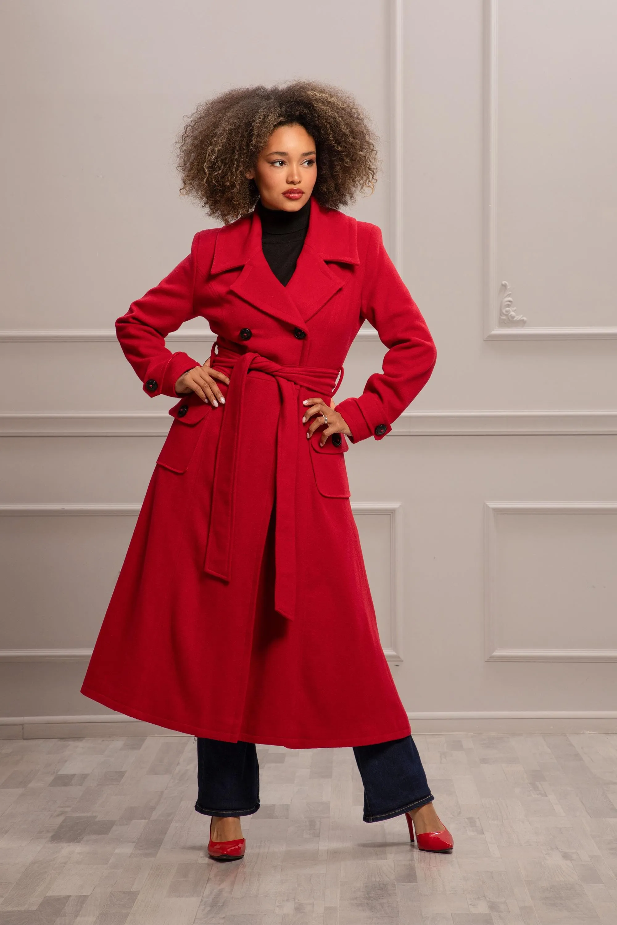 BLAZING RED OVERCOAT