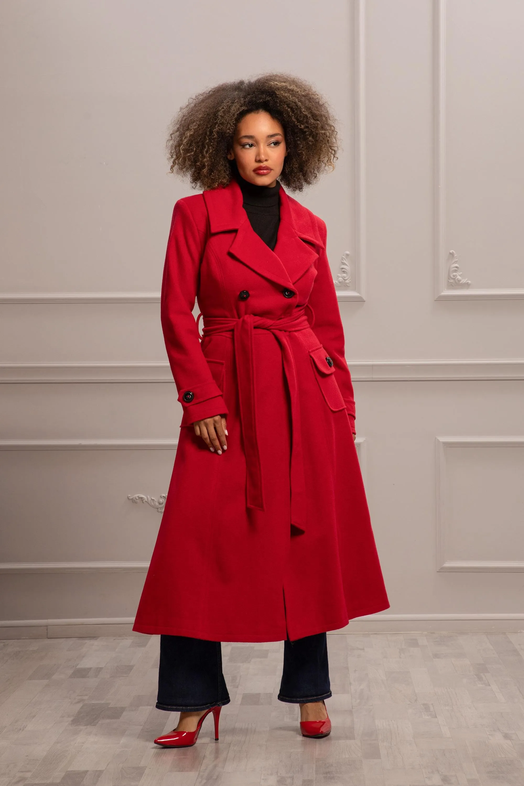 BLAZING RED OVERCOAT