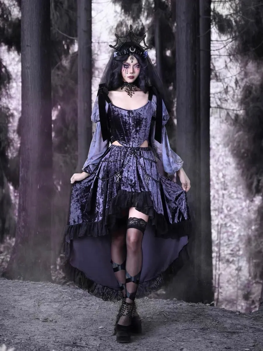 [Blood Supply] Moon Goddess Velvet Corset Top