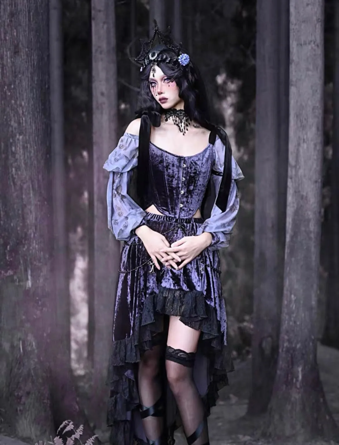 [Blood Supply] Moon Goddess Velvet Corset Top