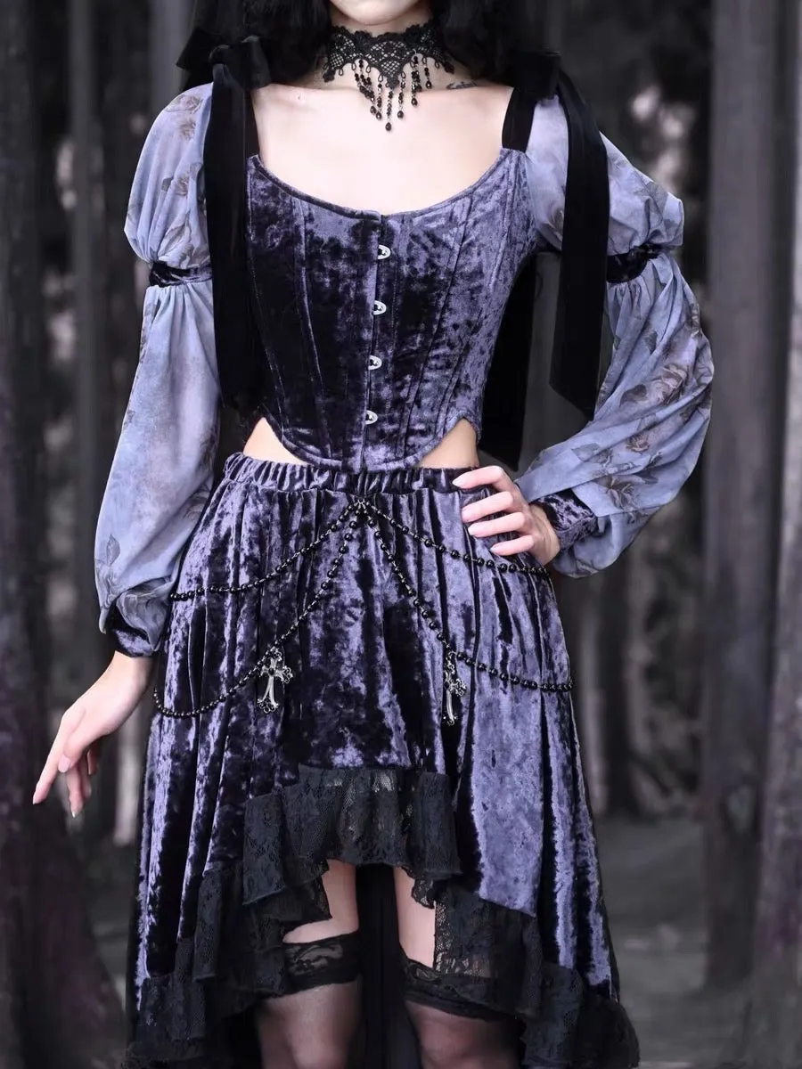 [Blood Supply] Moon Goddess Velvet Corset Top