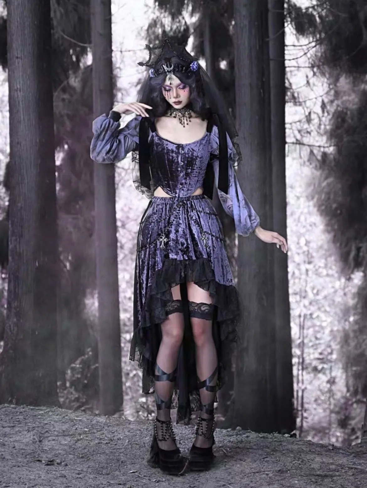 [Blood Supply] Moon Goddess Velvet Corset Top