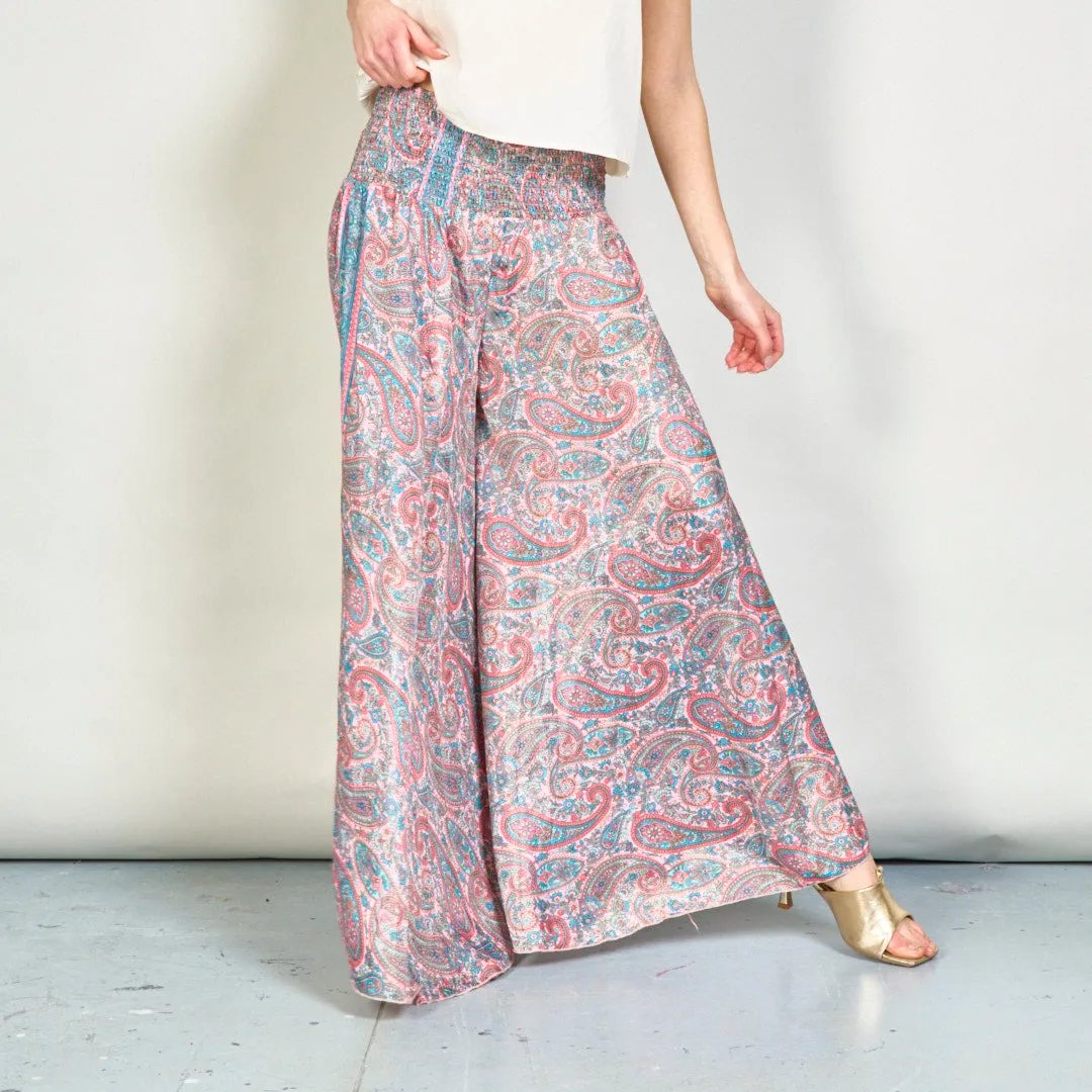 Bohemian paisley wide-leg trousers wholesale