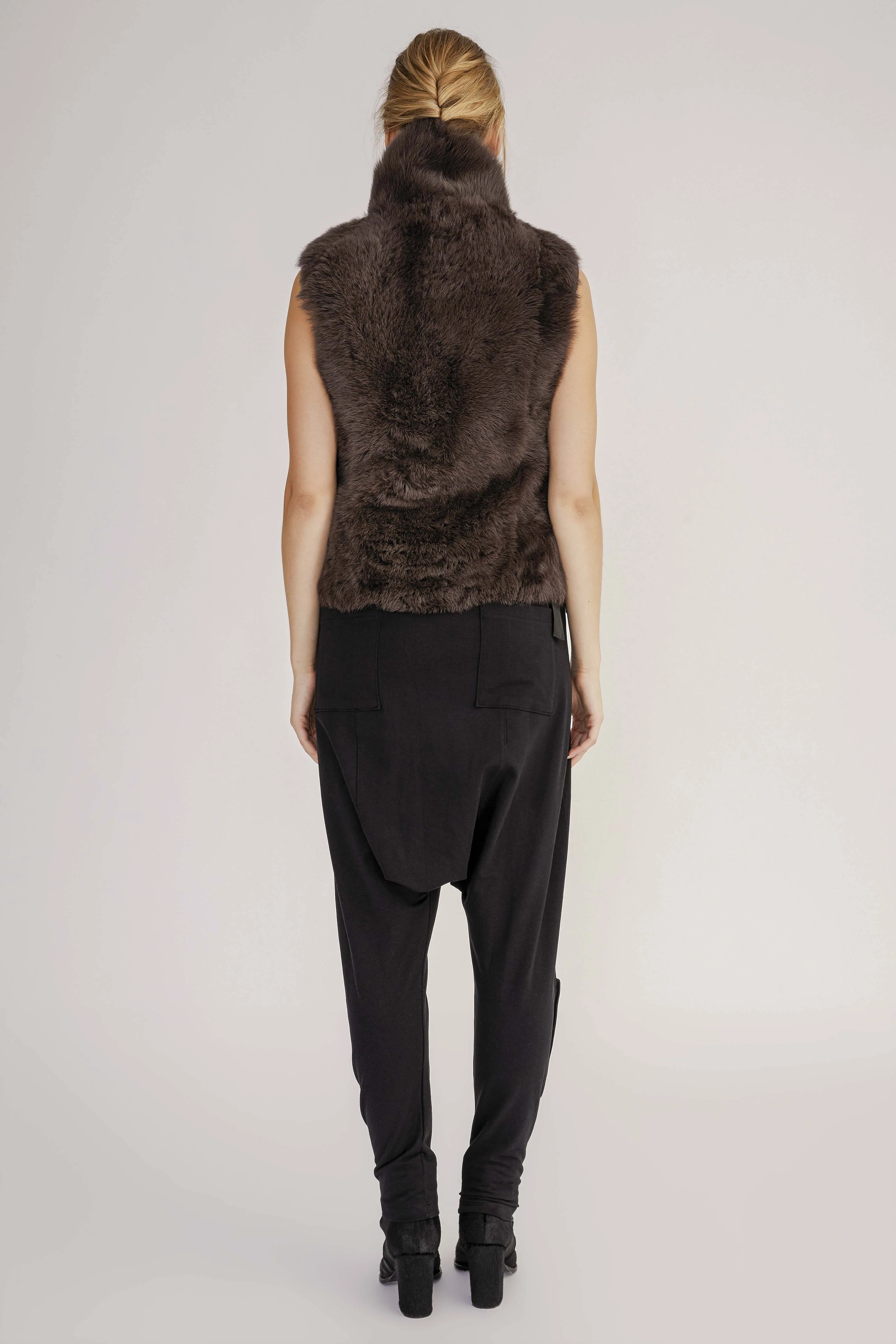 Brown Anthracite Shearling Vest