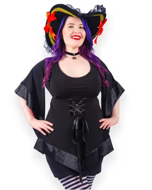 Buccaneer Pirate Costume with Treasure Top, Black