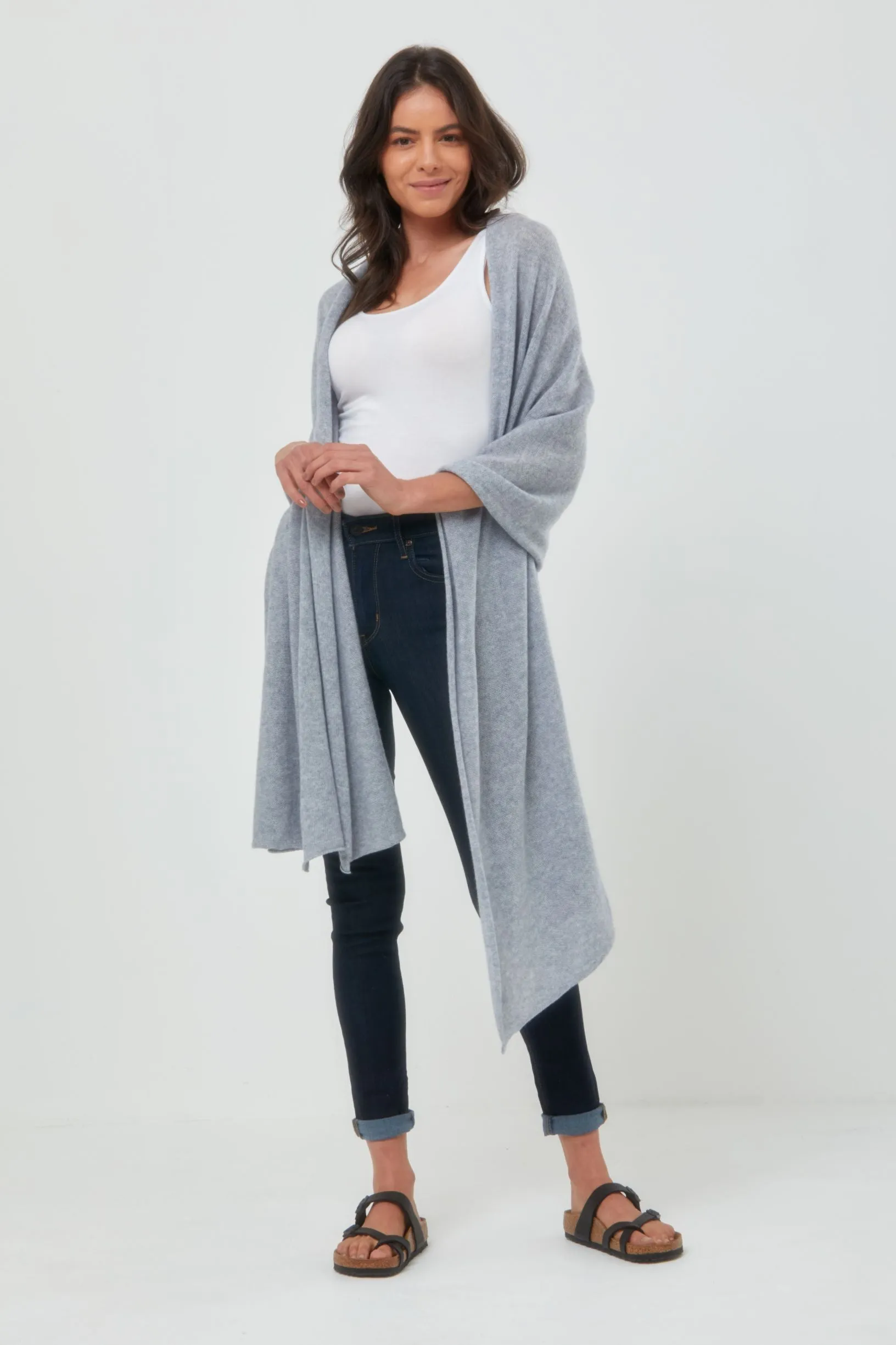 Cashmere Travel Wrap Light Grey