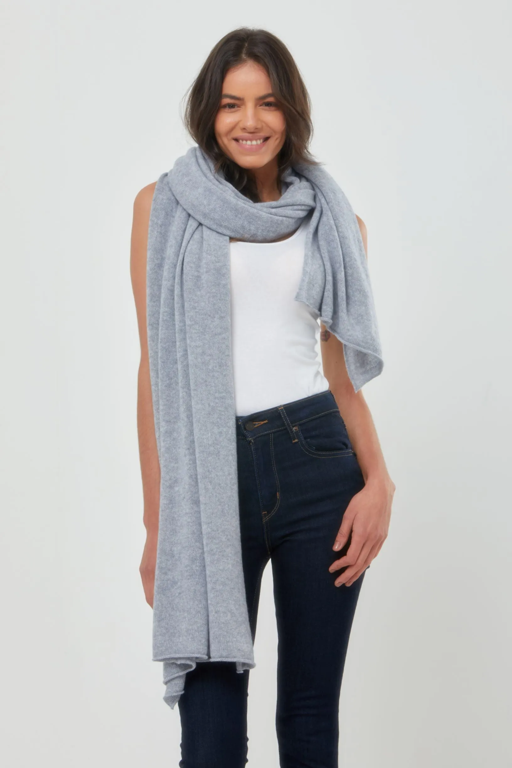 Cashmere Travel Wrap Light Grey