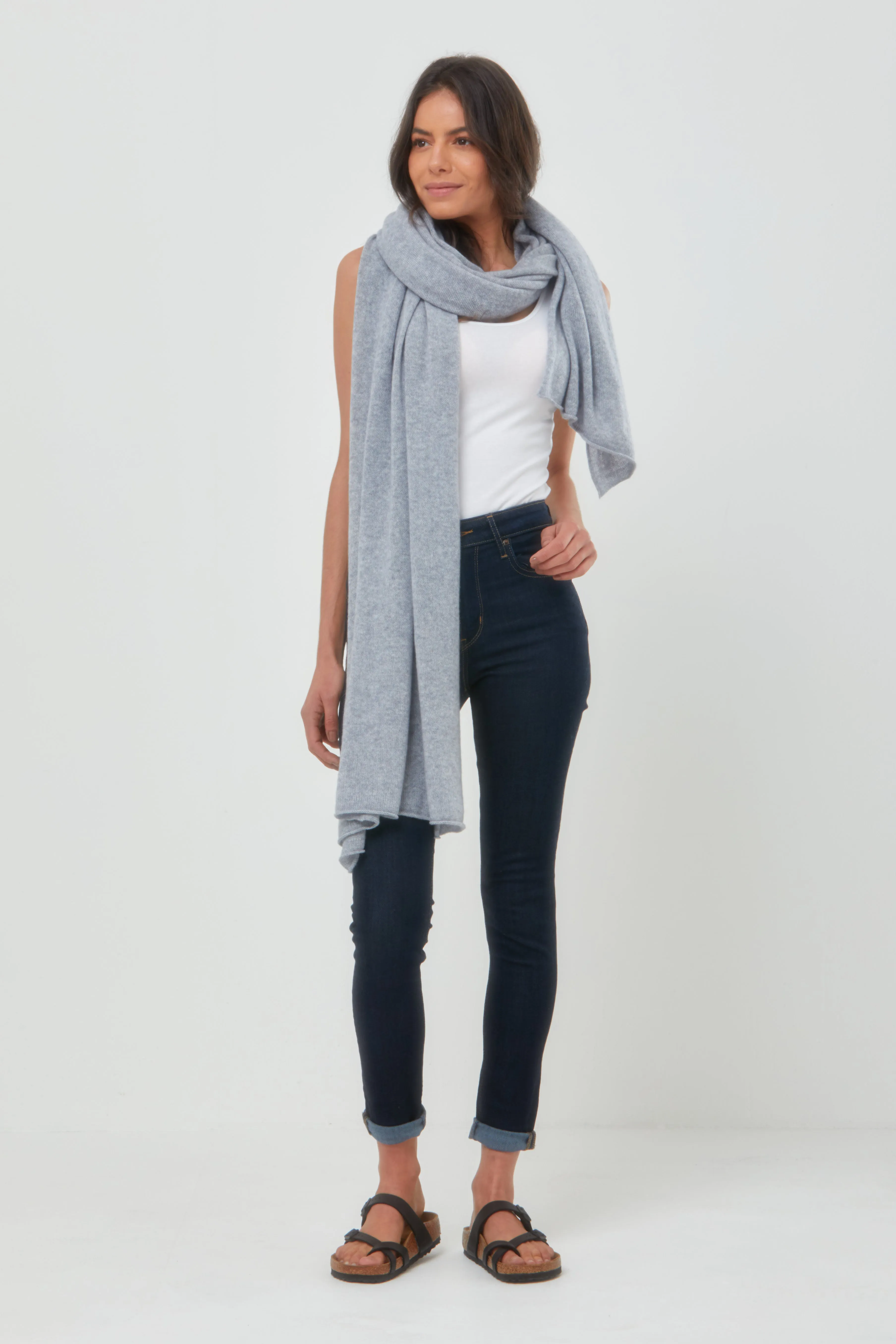 Cashmere Travel Wrap Light Grey