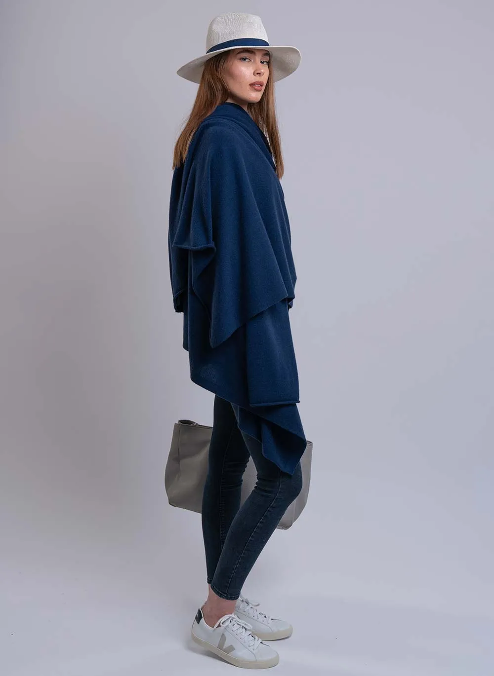 Cashmere Travel Wrap - Navy