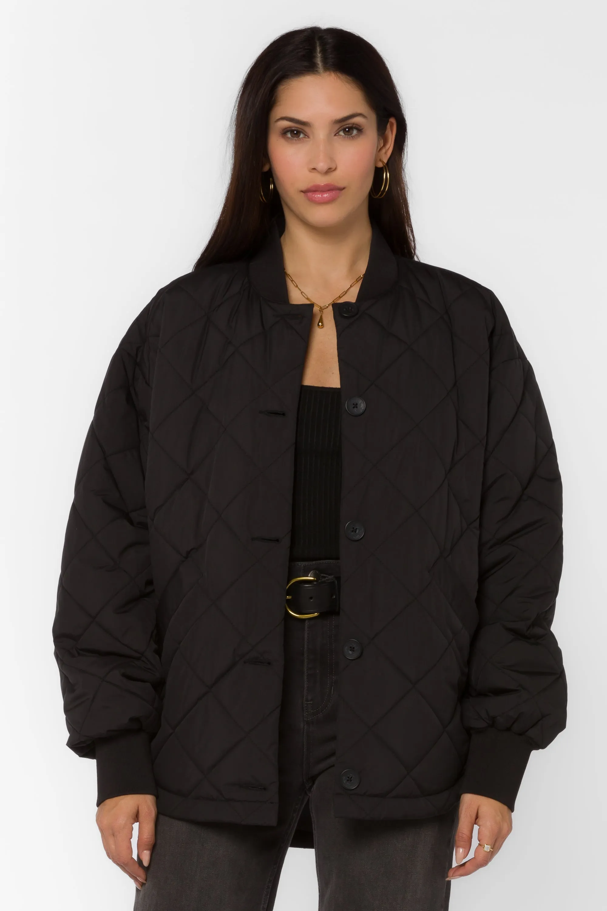 Celeste Black Quilted Jacket