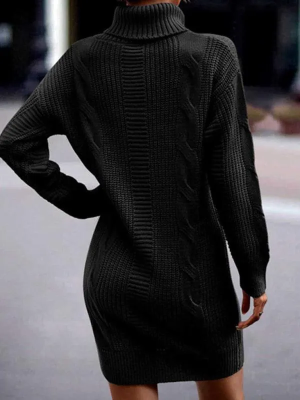 Chic and Cozy Turtleneck Sweater Dress for Women