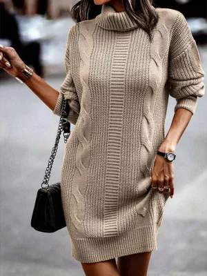 Chic and Cozy Turtleneck Sweater Dress for Women