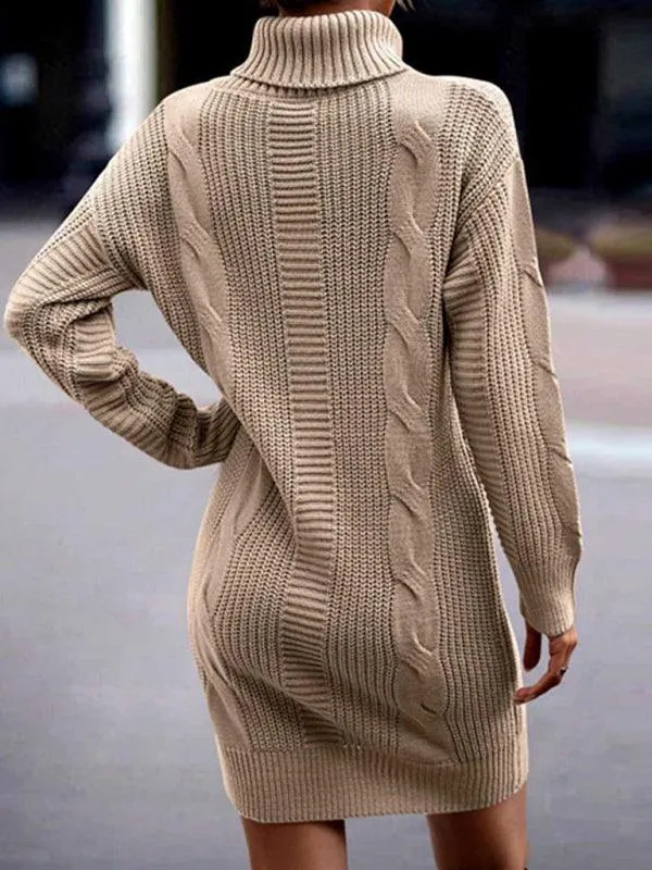 Chic and Cozy Turtleneck Sweater Dress for Women