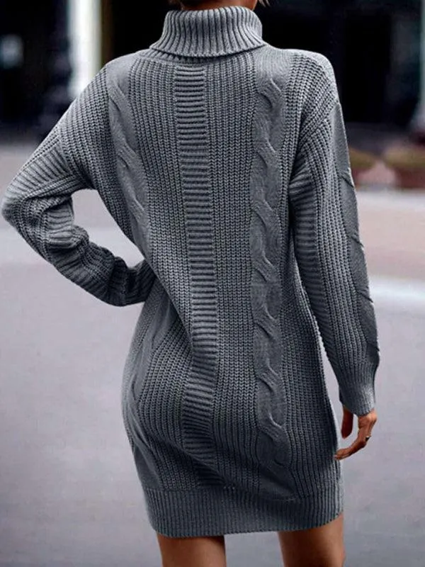 Chic and Cozy Turtleneck Sweater Dress for Women