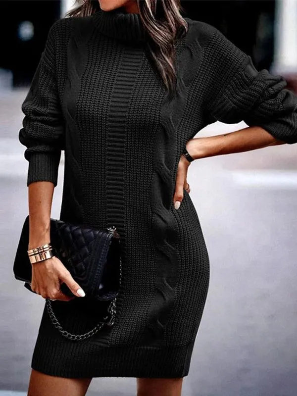 Chic and Cozy Turtleneck Sweater Dress for Women