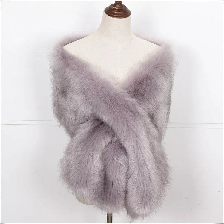 Châle fausse fourrure chaude - Plusieurs couleurs ..Warm faux fur shawl - Lot colors