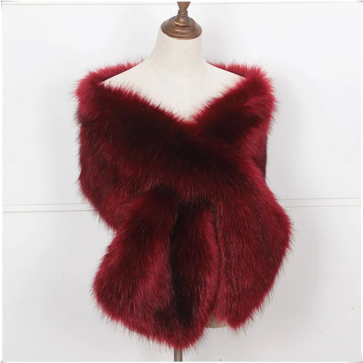 Châle fausse fourrure chaude - Plusieurs couleurs ..Warm faux fur shawl - Lot colors