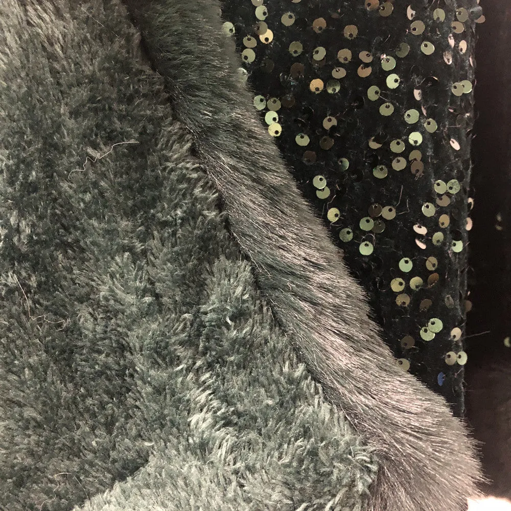 D & W Faux Fur Sequin Cape