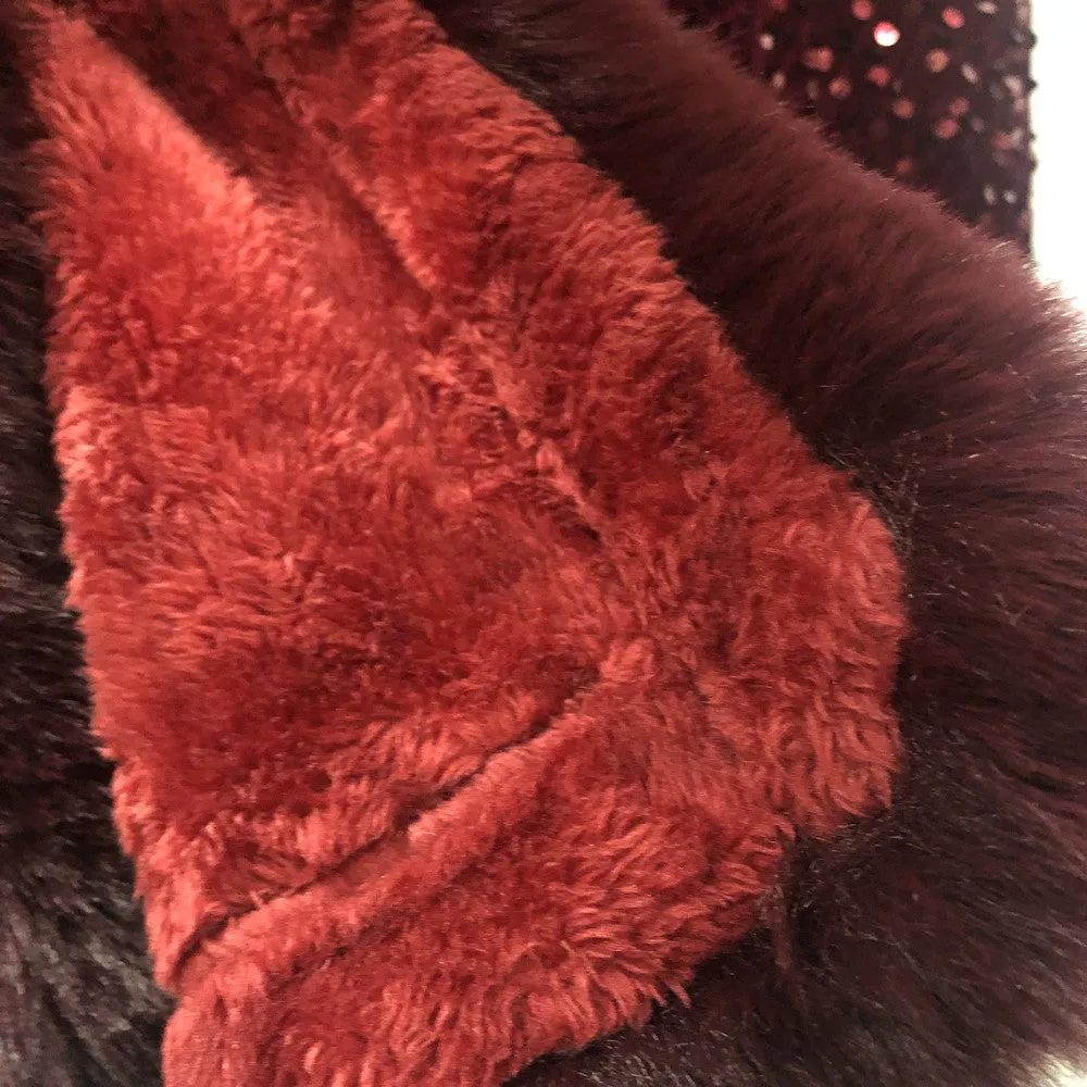 D & W Faux Fur Sequin Cape