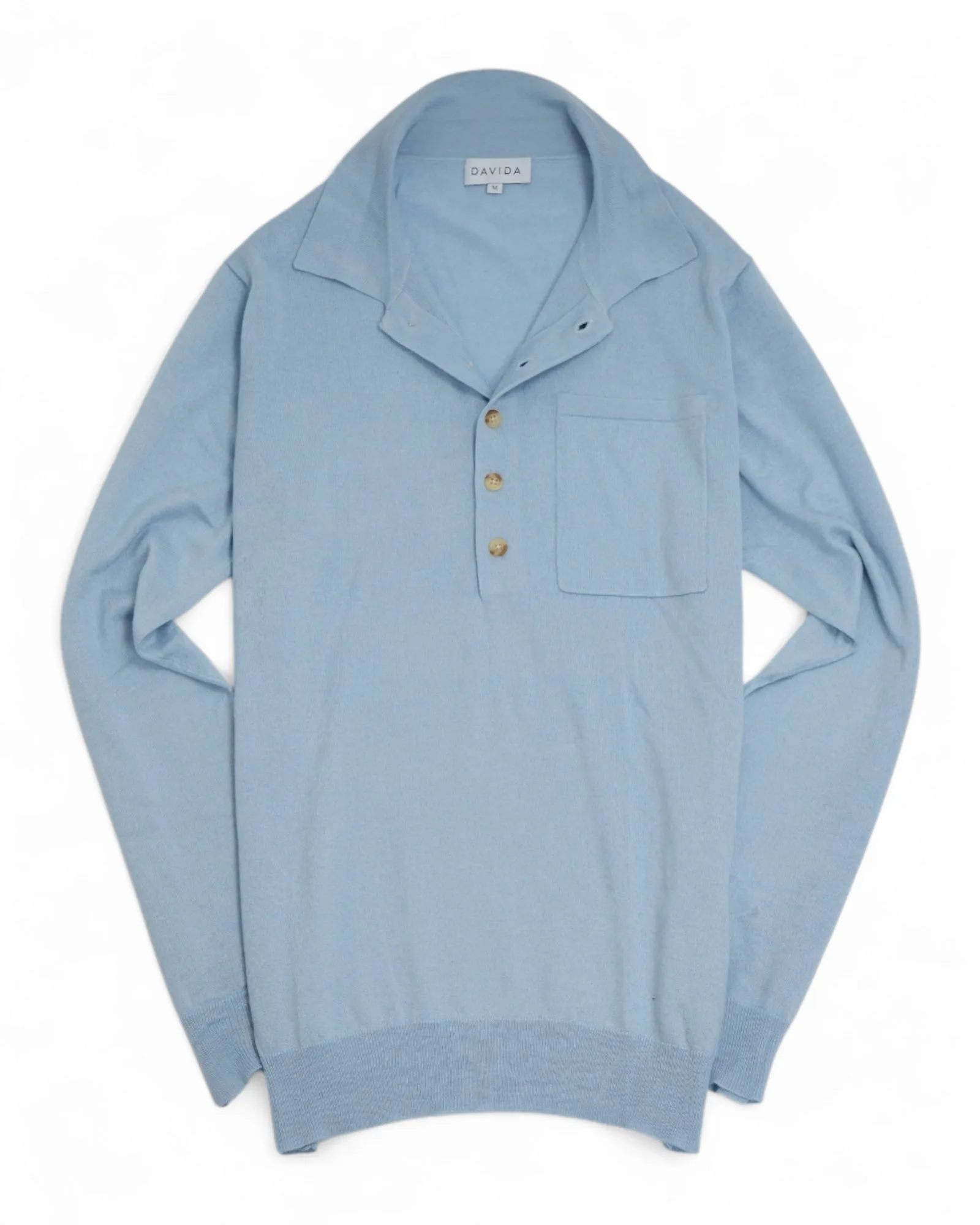 Davida - Light Blue Silk/Cashmere Polo