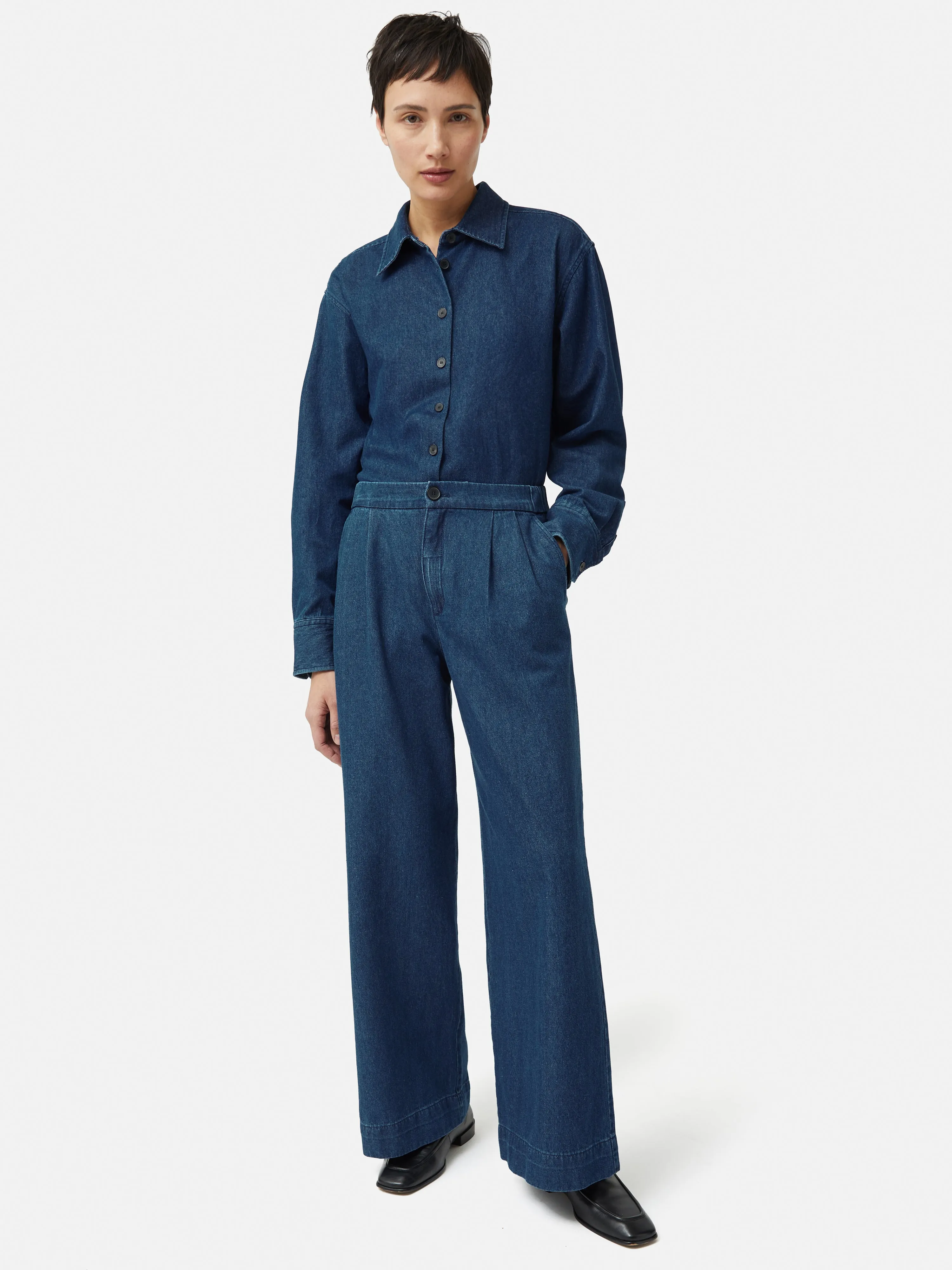 Denim Relaxed Trouser | Indigo