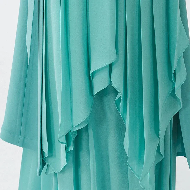 Elegant Stitched Pleated Silk Coat