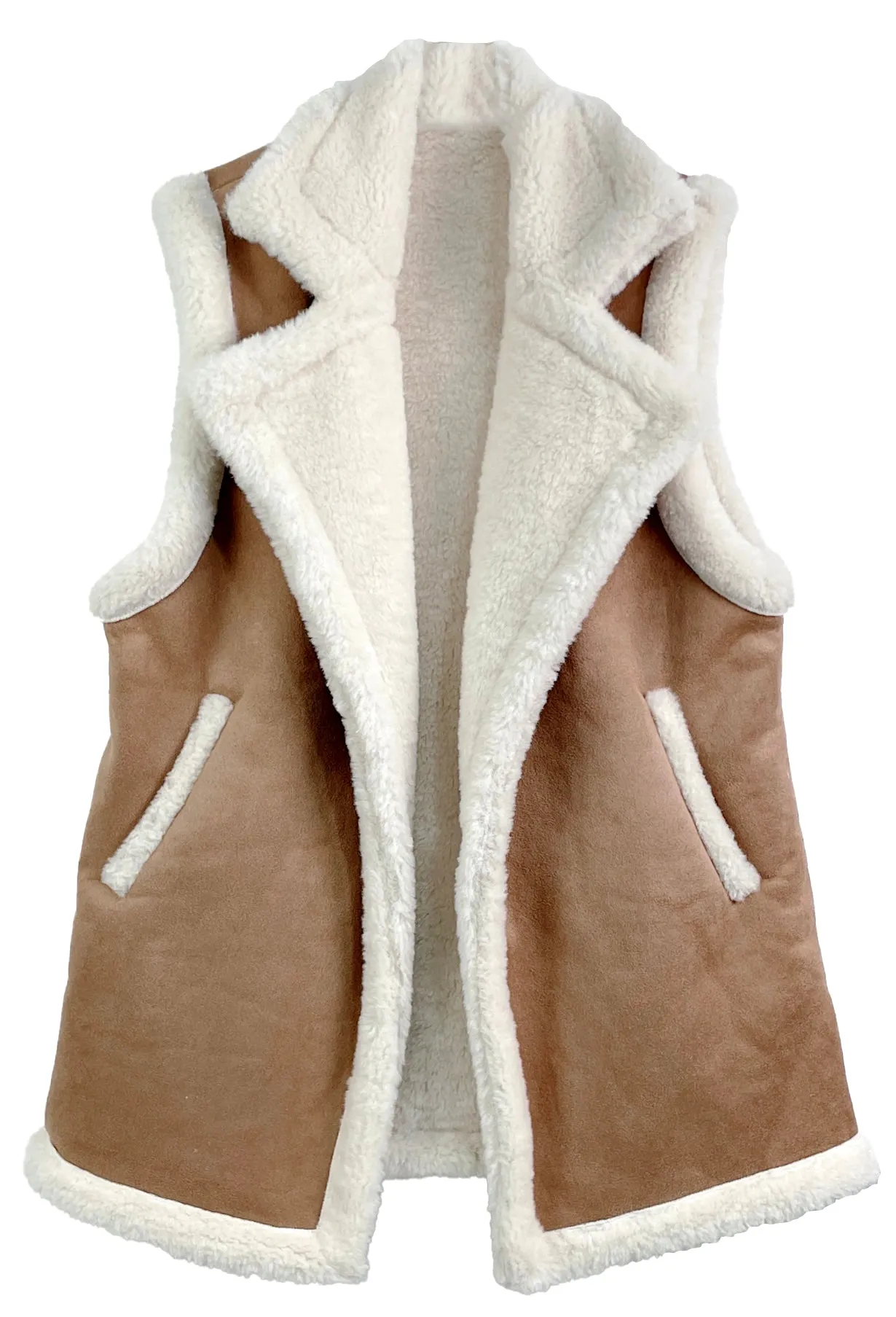 Faux Shearling Aviator Vest