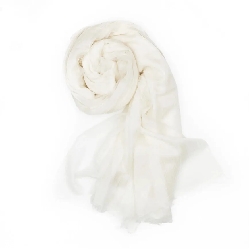 Florencia Ultra Thin Cashmere Shawl Ivory