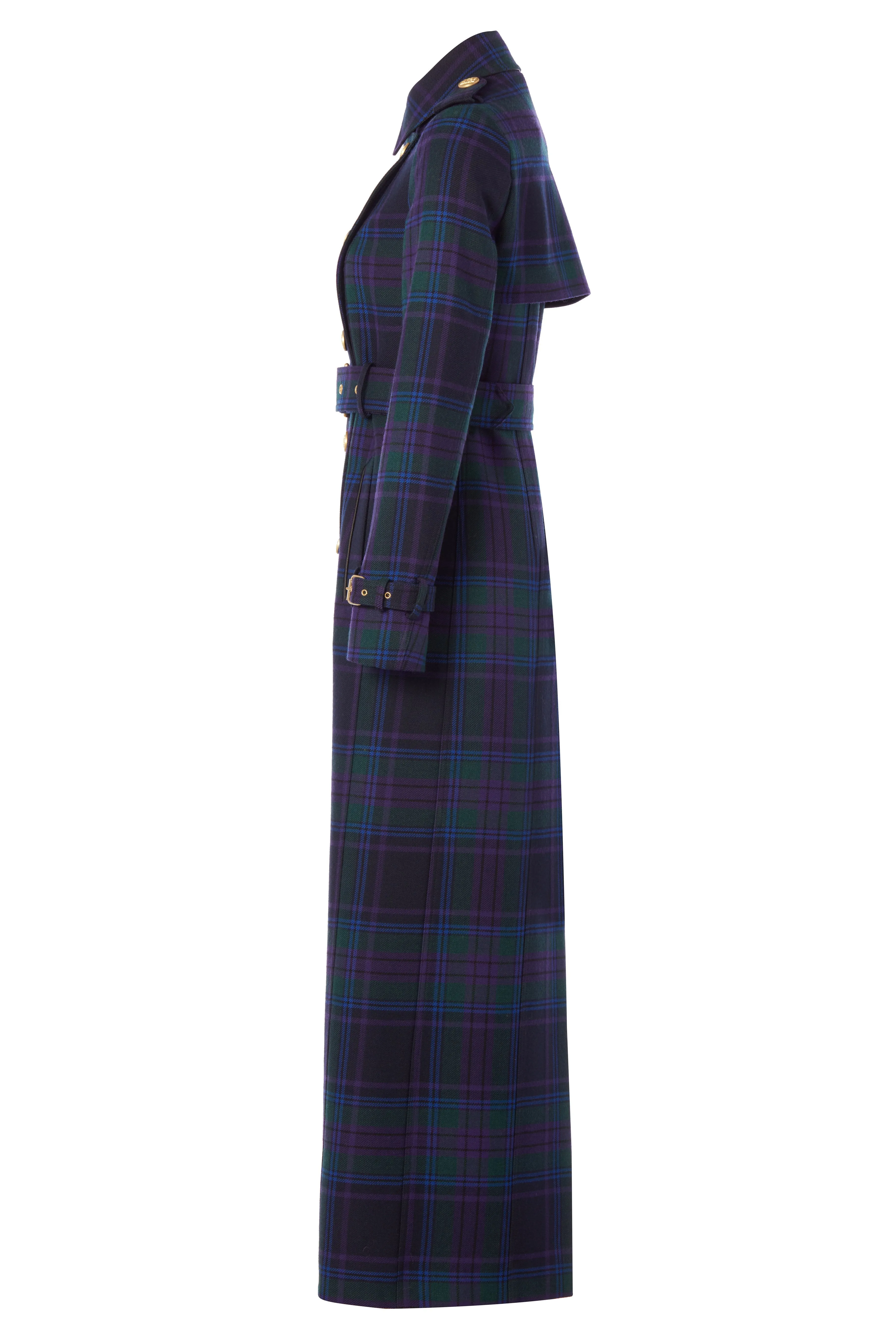 Full Length Marlborough Trench Coat (Heather Tartan)