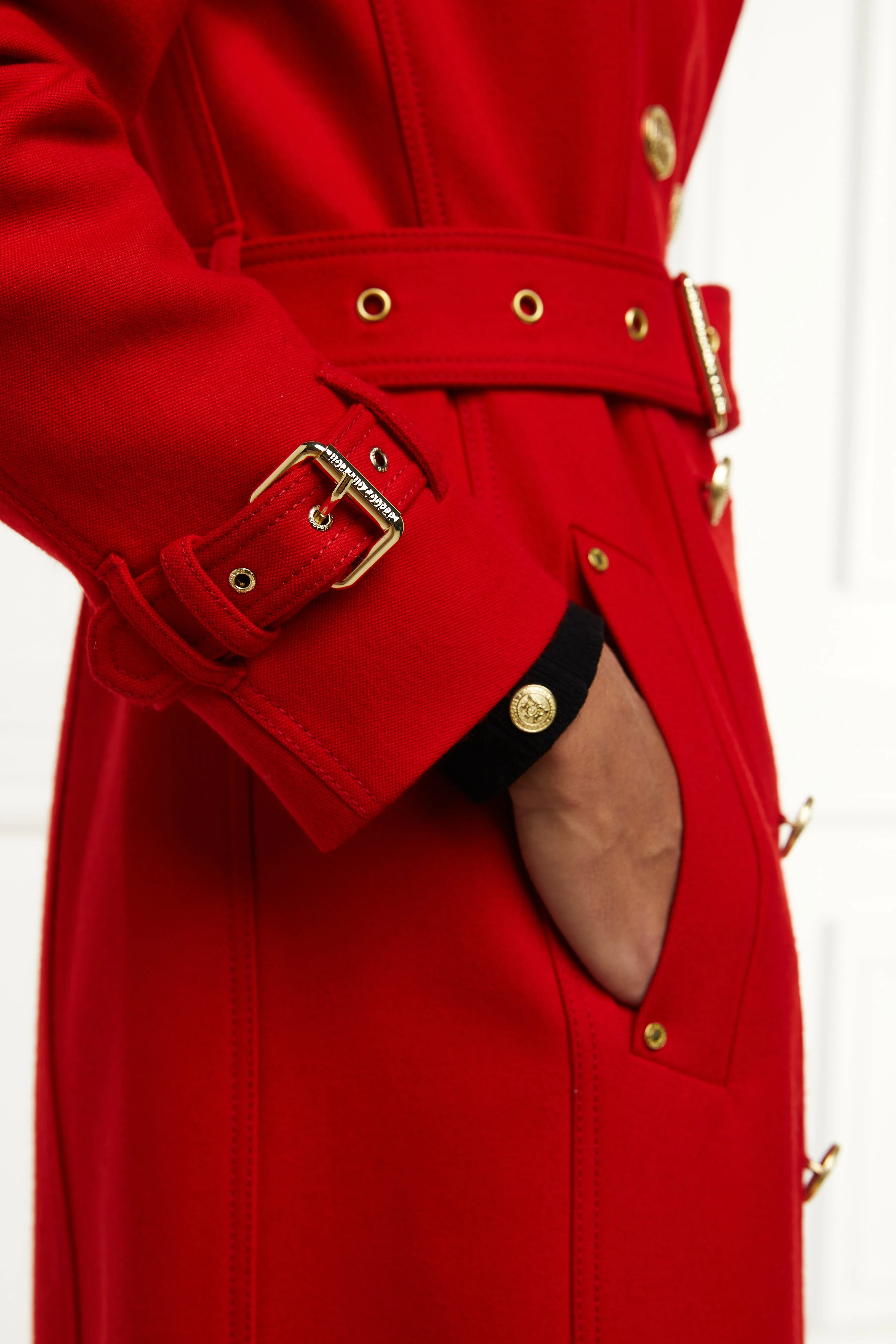 Full Length Marlborough Trench Coat (Red Barathea)