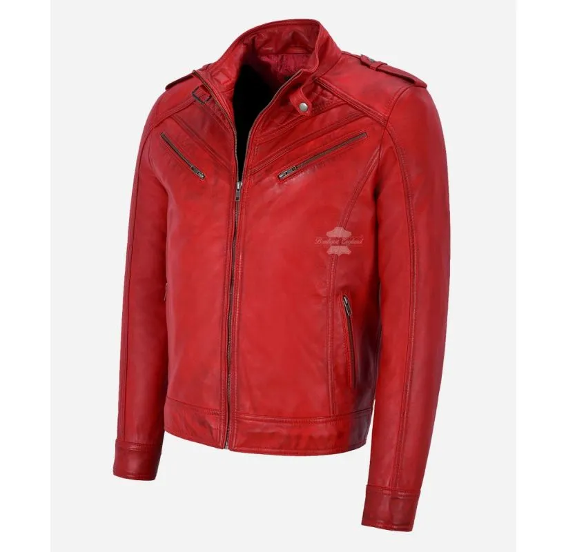 GATSBY LEATHER JACKET MEN'S CLASSIC RACER STYLE JACKET