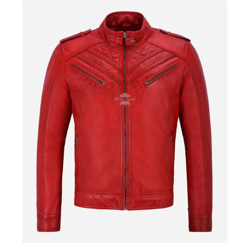 GATSBY LEATHER JACKET MEN'S CLASSIC RACER STYLE JACKET