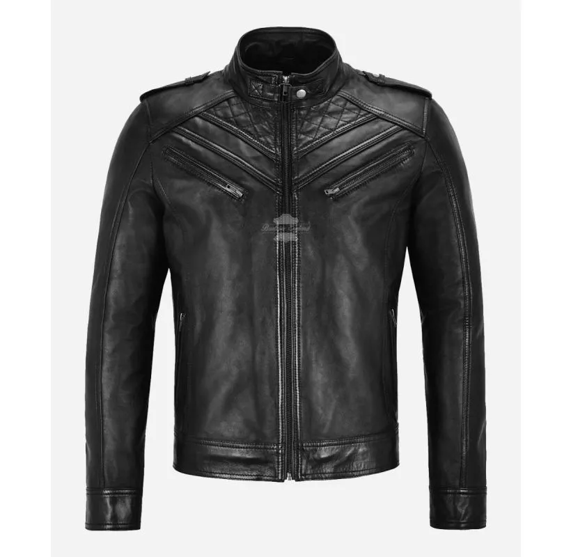 GATSBY LEATHER JACKET MEN'S CLASSIC RACER STYLE JACKET