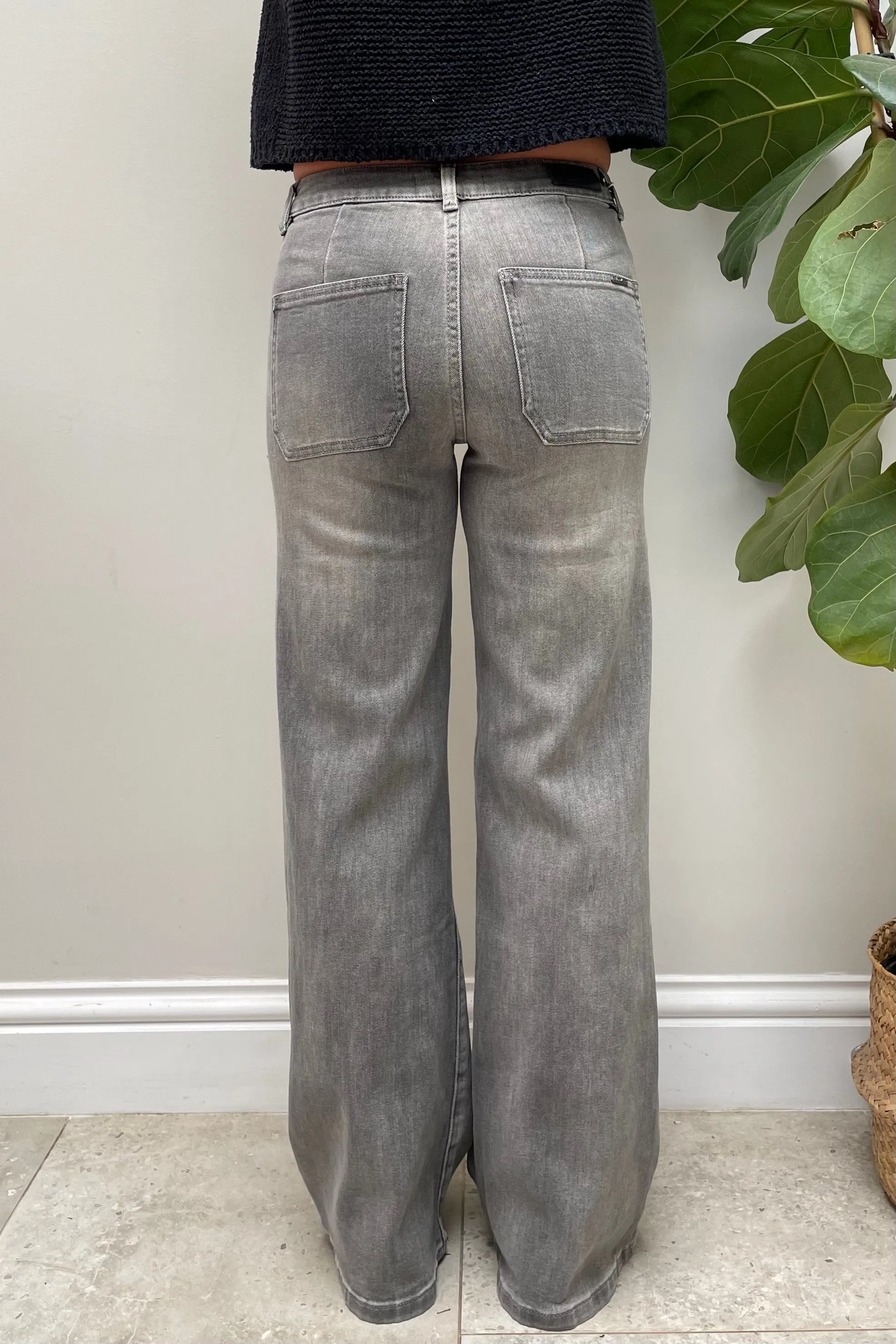 Ginny Flares Washed Grey