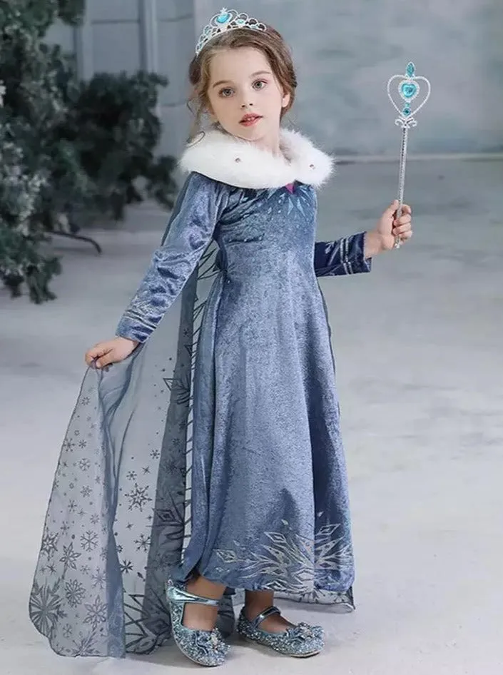 Girls Frozen Inspired Elsa Costume Dress Set