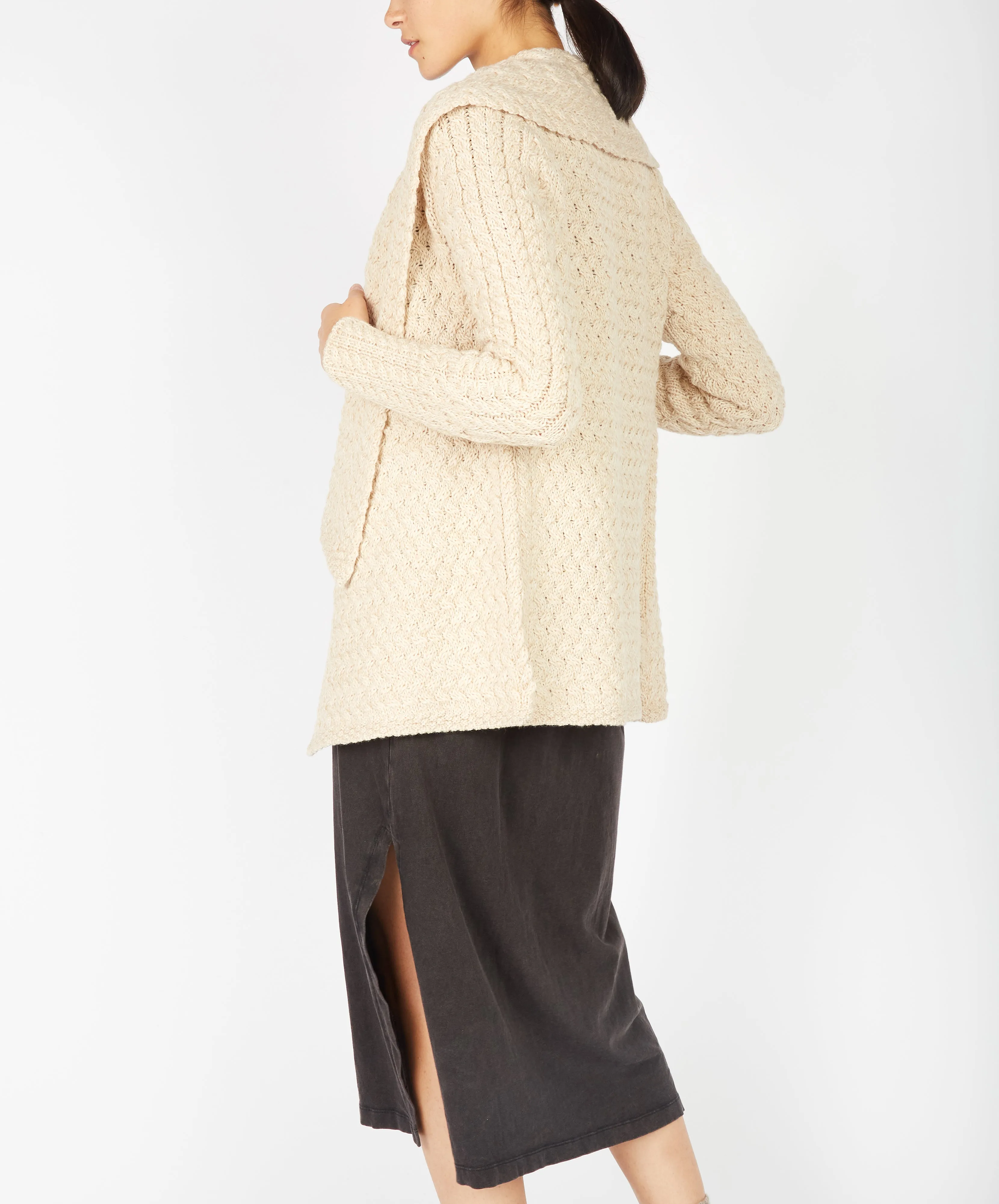 Glenross Waterfall Cardigan Oatmeal Marl