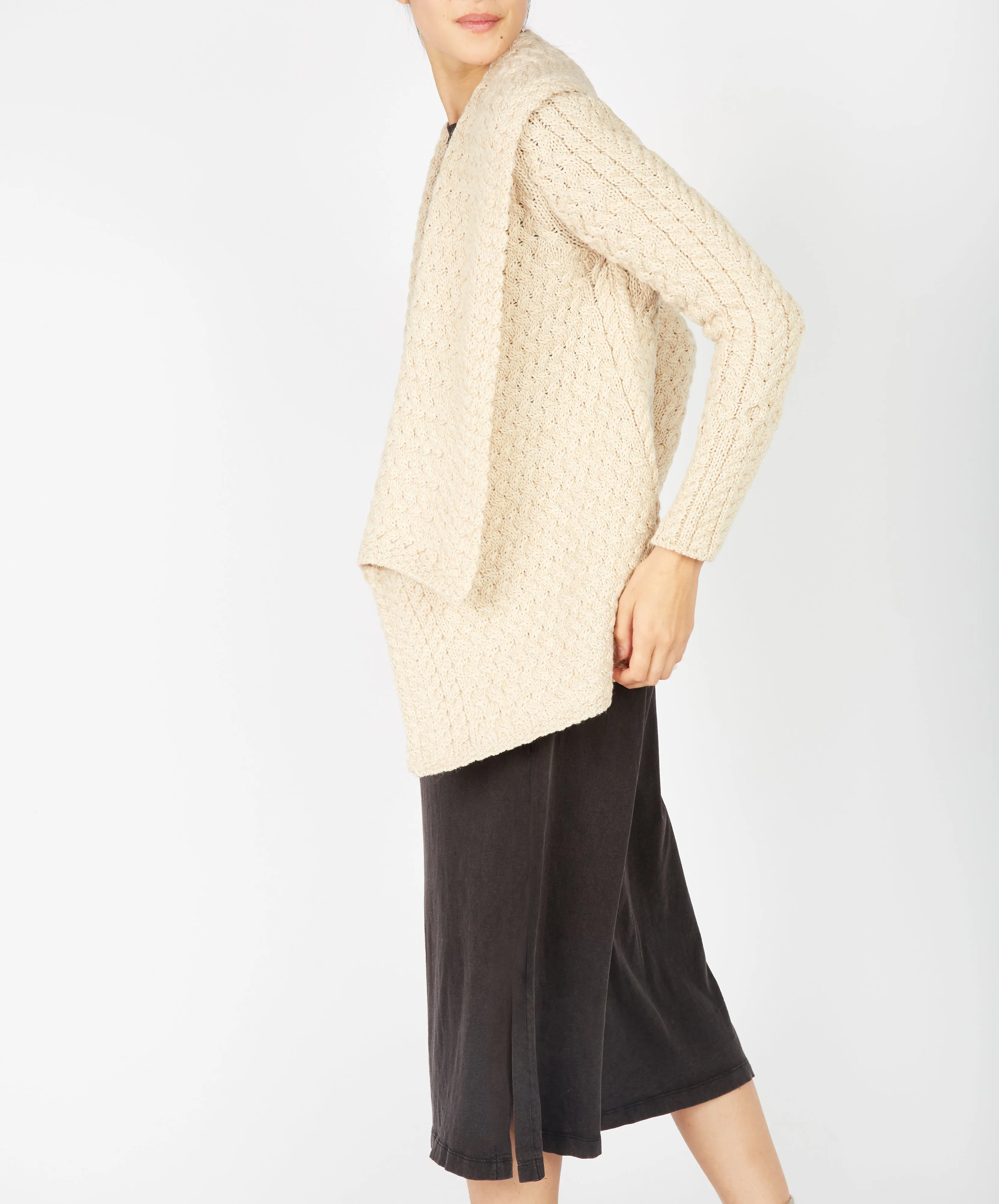 Glenross Waterfall Cardigan Oatmeal Marl