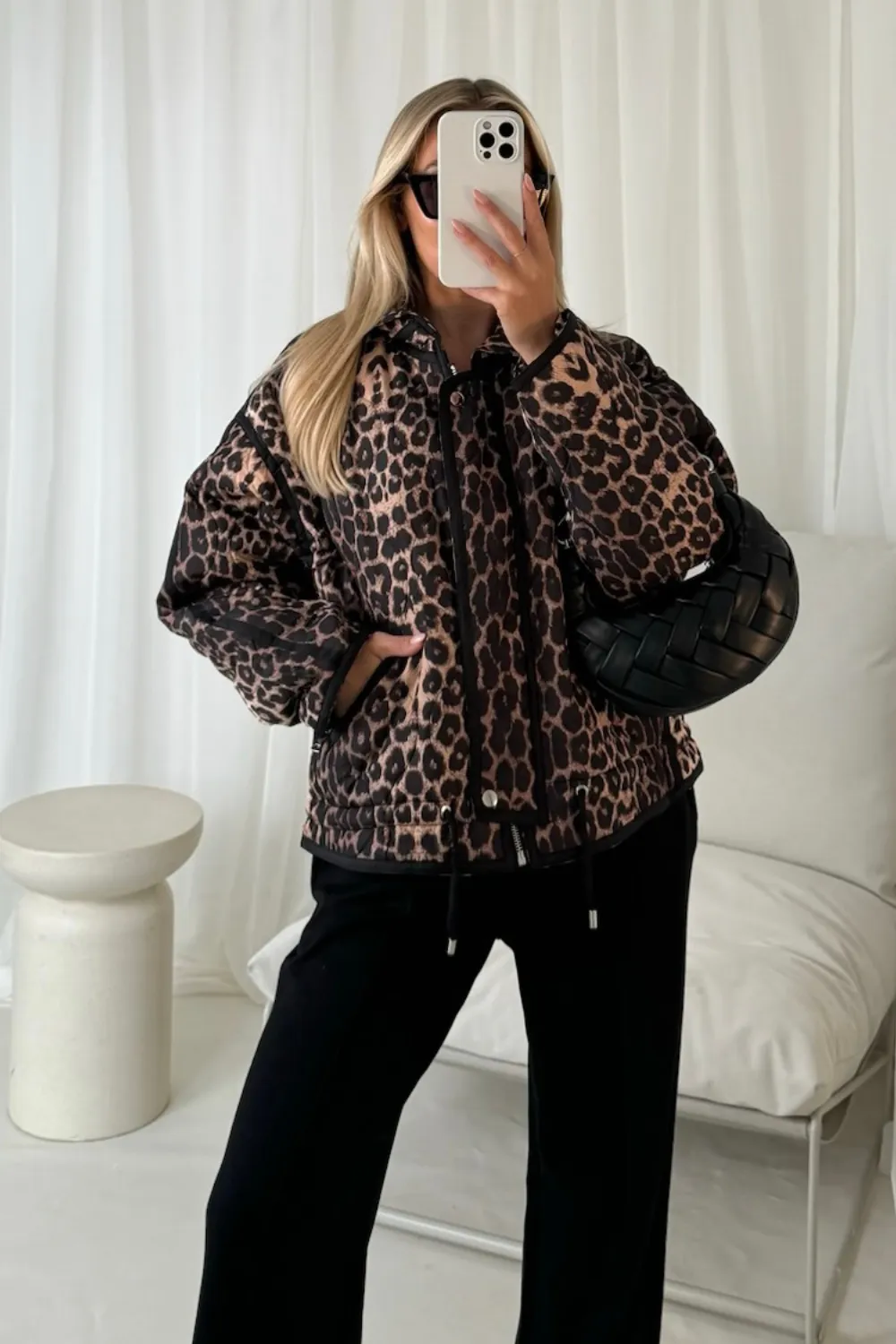 Harper leopard quilted jacket