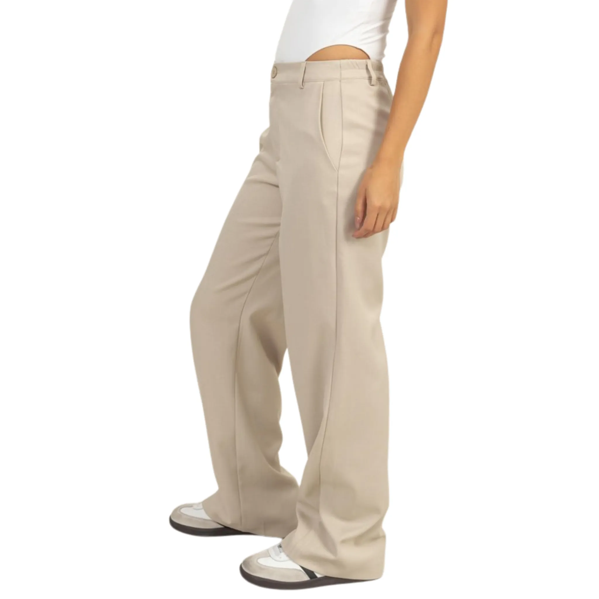 High Waist Straight Leg Pants