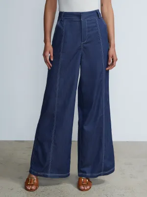 High Waist Wide Leg Seamed Pants